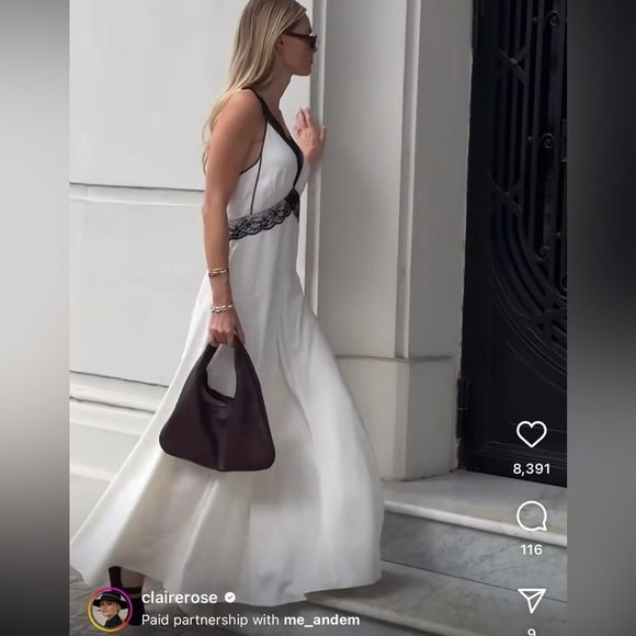 ME+EM Satin And Lace Full-Length Slip Dress - Picture 12 of 12